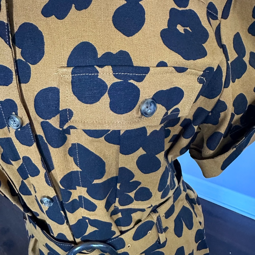 Who What Wear x Target π― Shirt Dress Linen Blend Button-Up Leopard Cheetah XL - Picture 3 of 12